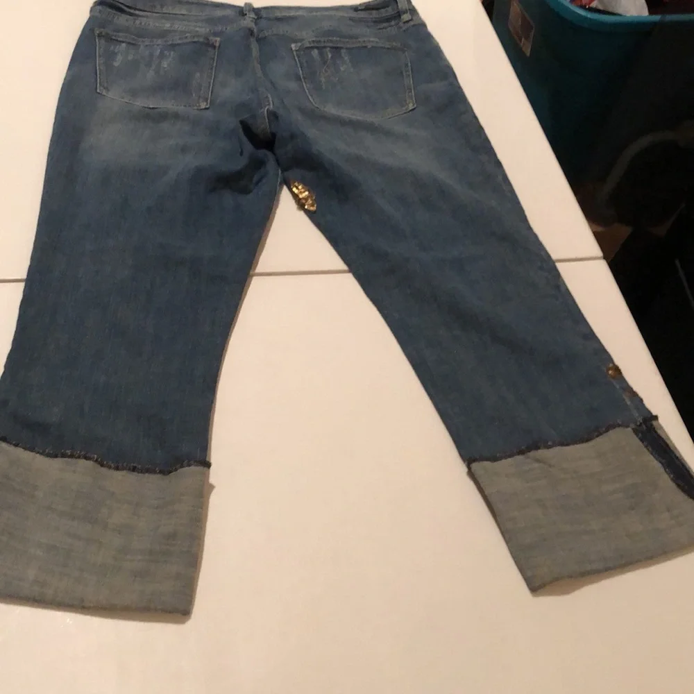 Pilcro and the Letterpress Blue Jeans with Gold Accents - Picture 3 of 15